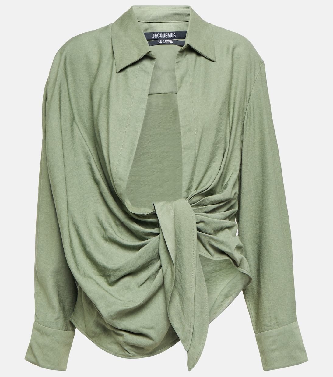 Le Bahia Tie-Front Shirt in White - Jacquemus
