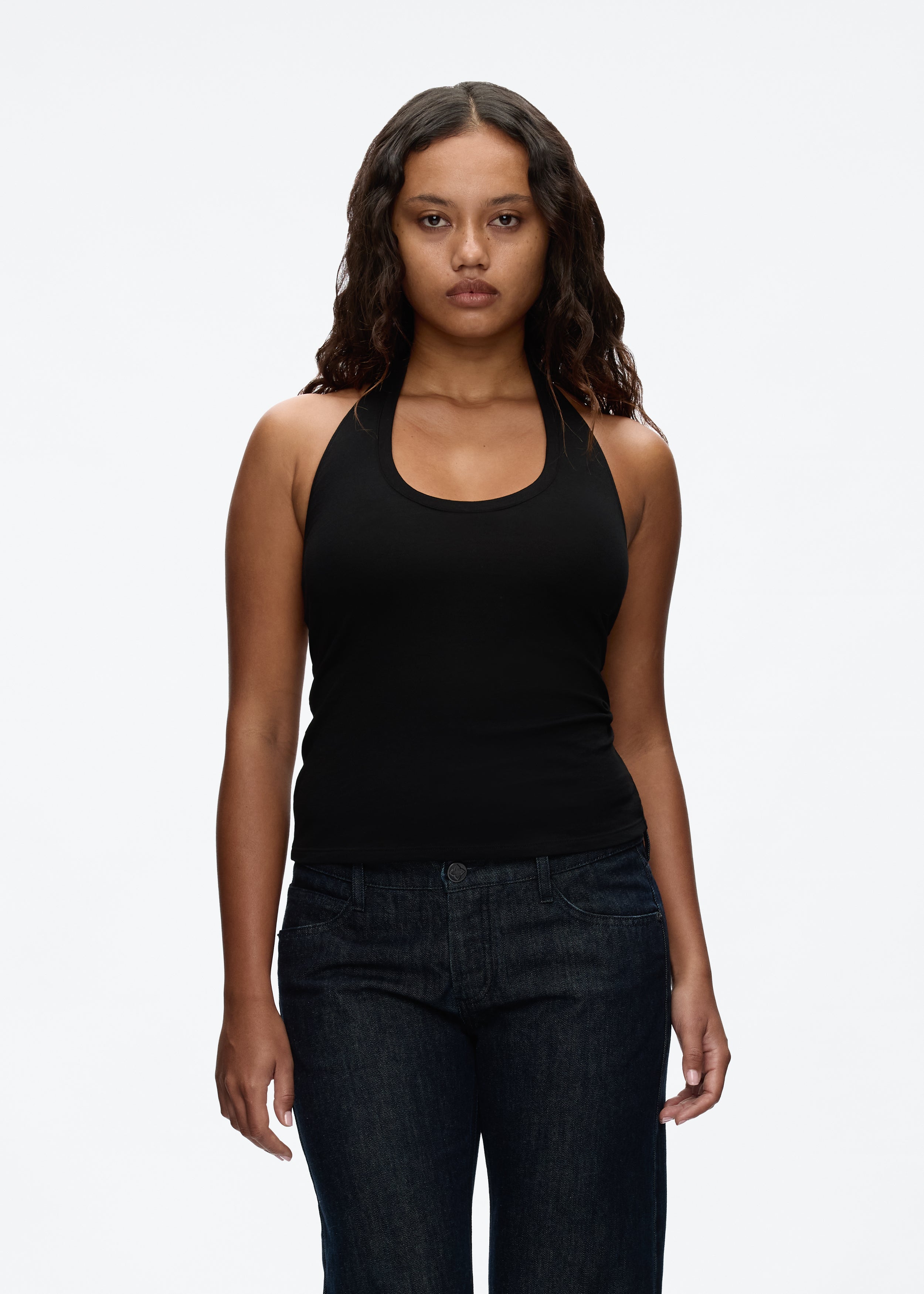 Teardrop Halter in Black