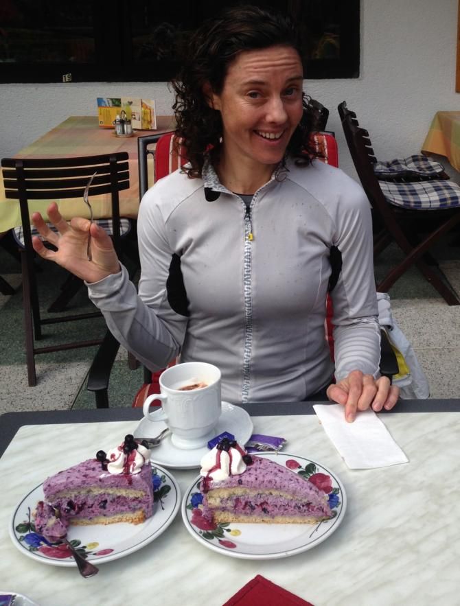 Mary says mid-ride carbo loading heals the soul