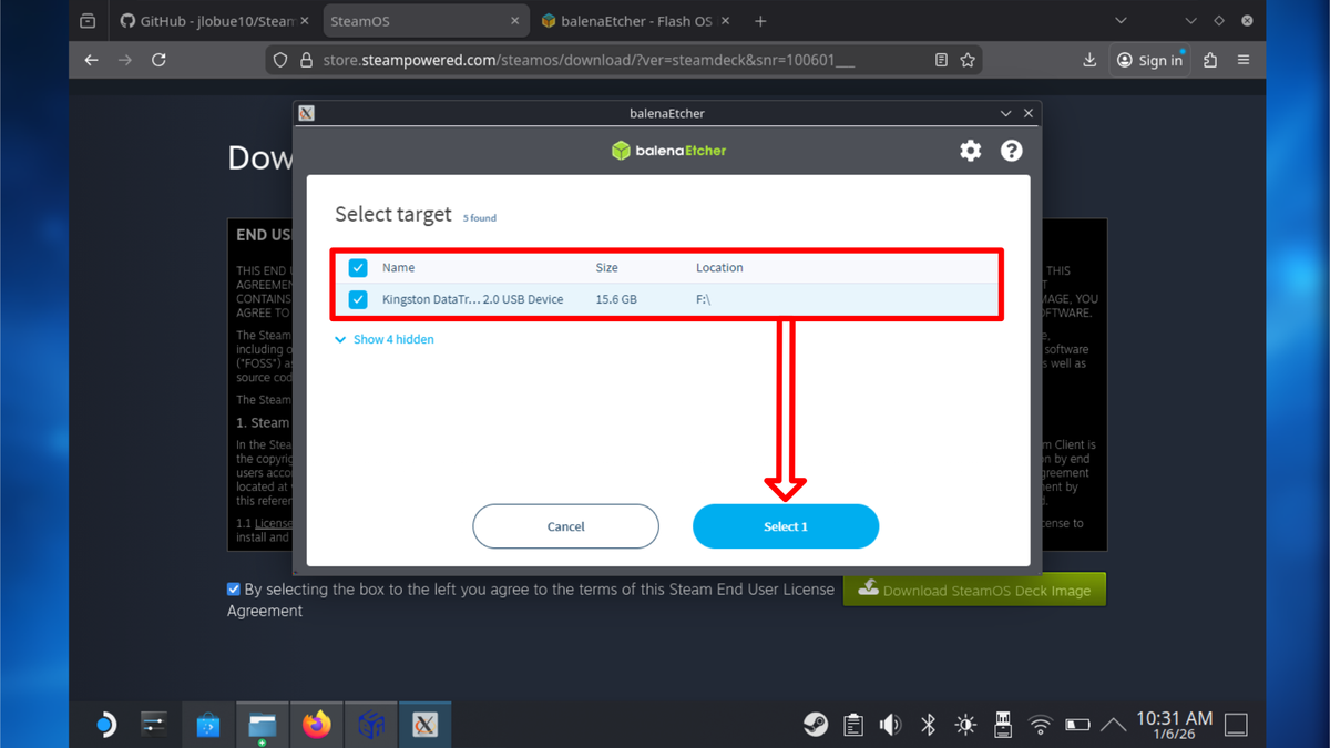 SteamOS guide on creating recovery media
