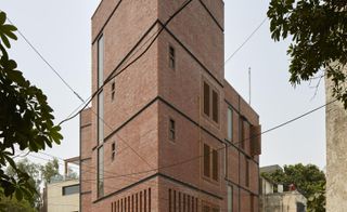 RKDS's brick house in New Delhi is a modernist-inspired material patchwork