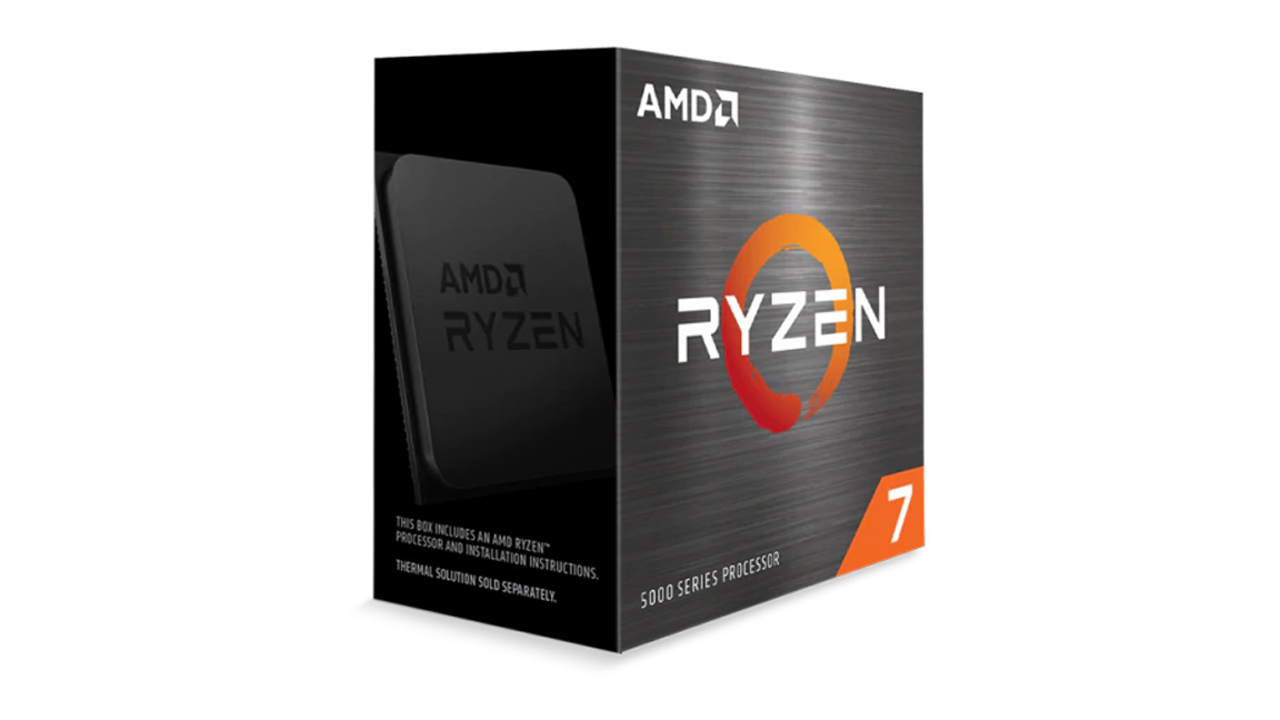 AMD Ryzen 7 5800X box against a white background