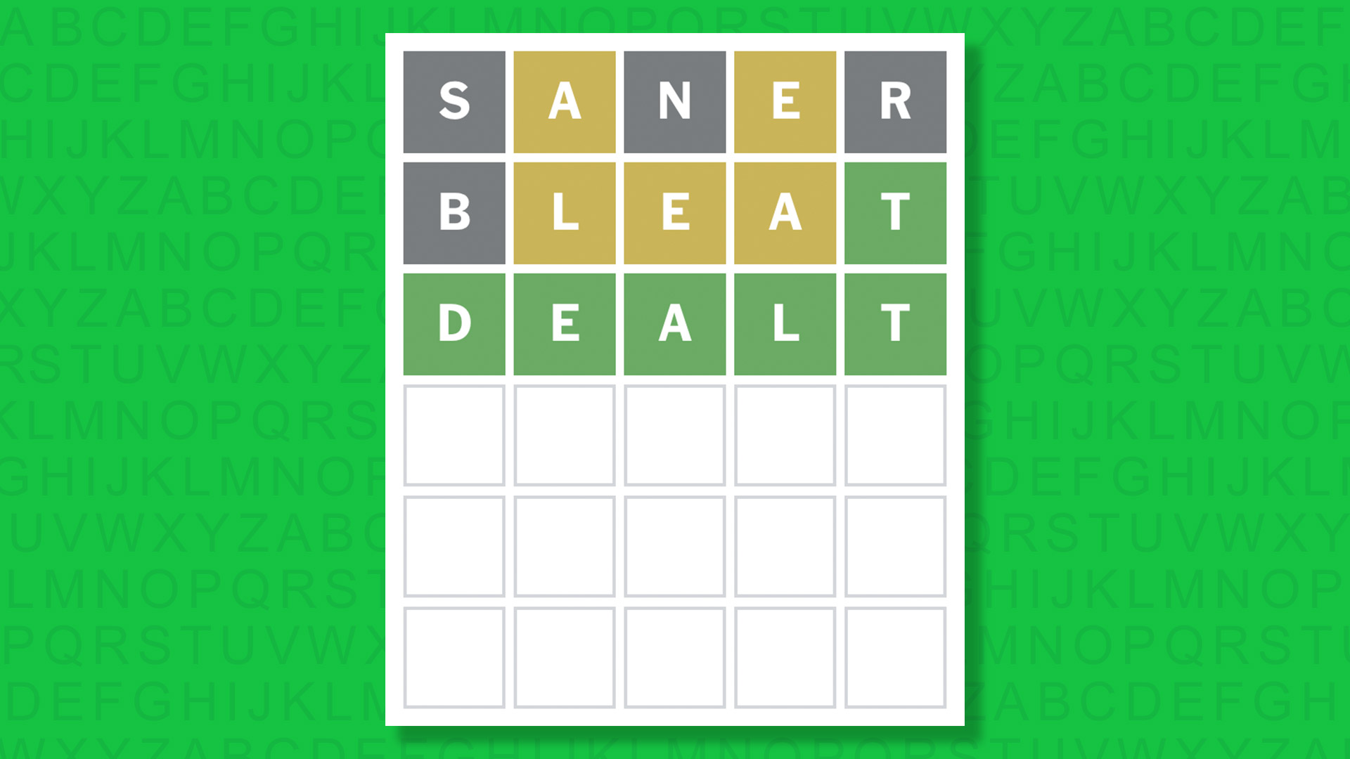 NYT Wordle answer for game 1914 on a green background