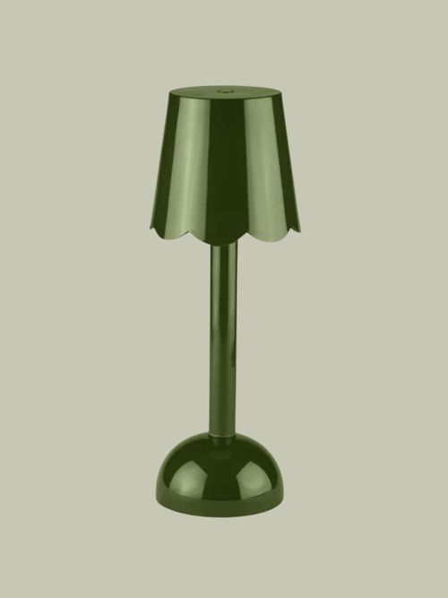 Khaki Green Scallop Rechargeable Led Lamp