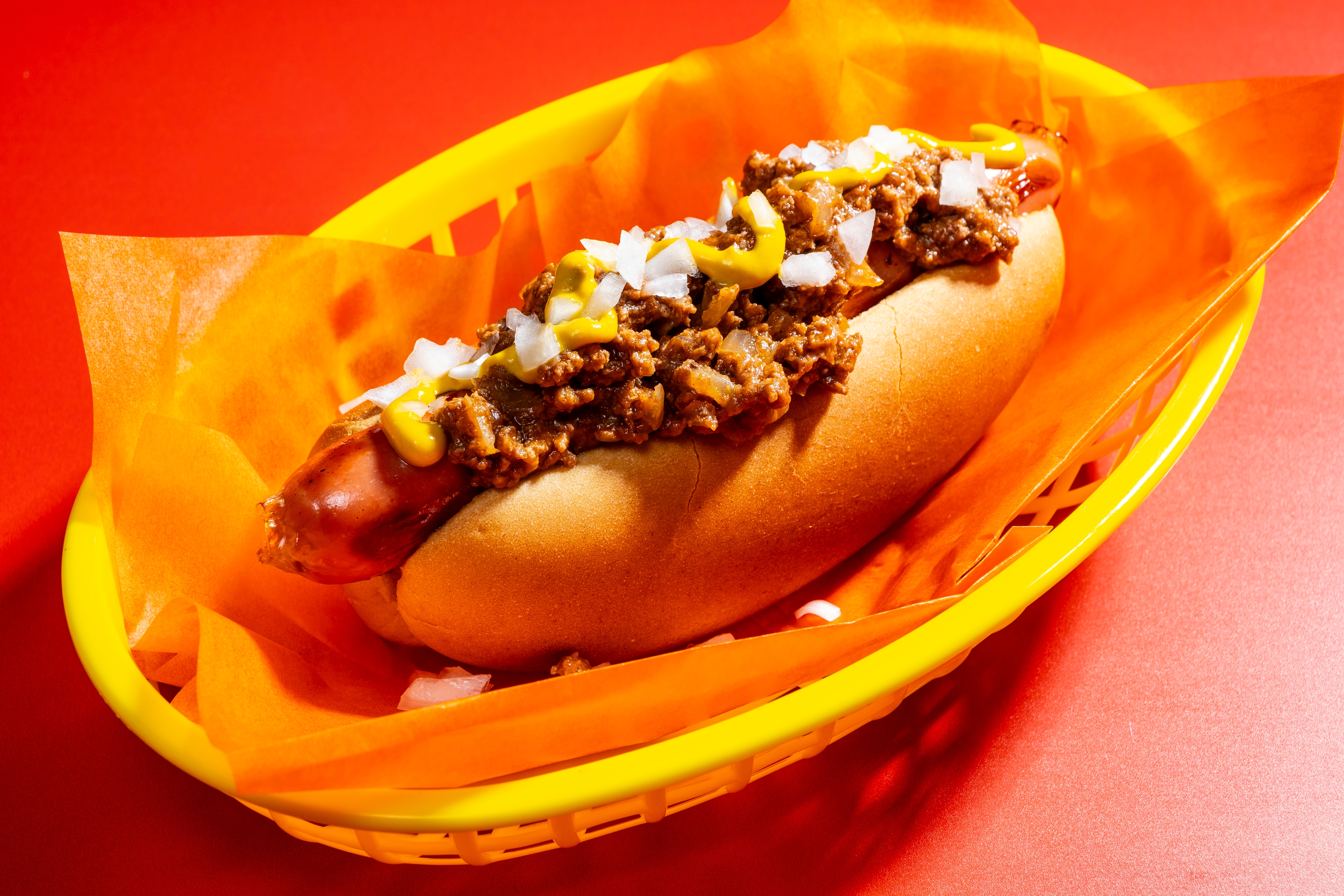 A Detroit-style Coney hot dog