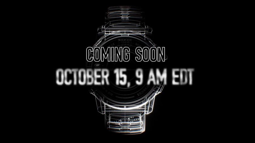Screenshot from the COROS webpage showing a teaser silhouette of an APEX &quot;mountain sport watch.&quot;