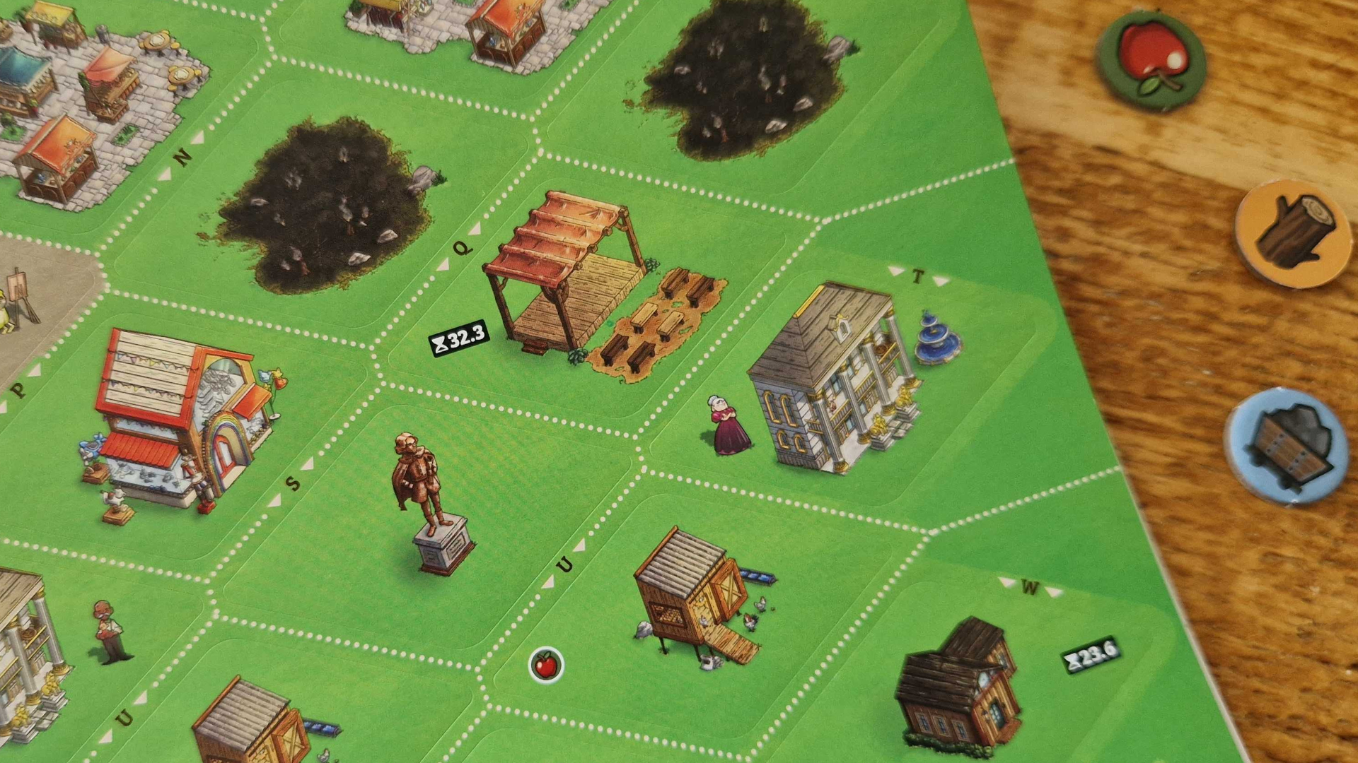 Cozy Stickerville components laid out on a wooden surface