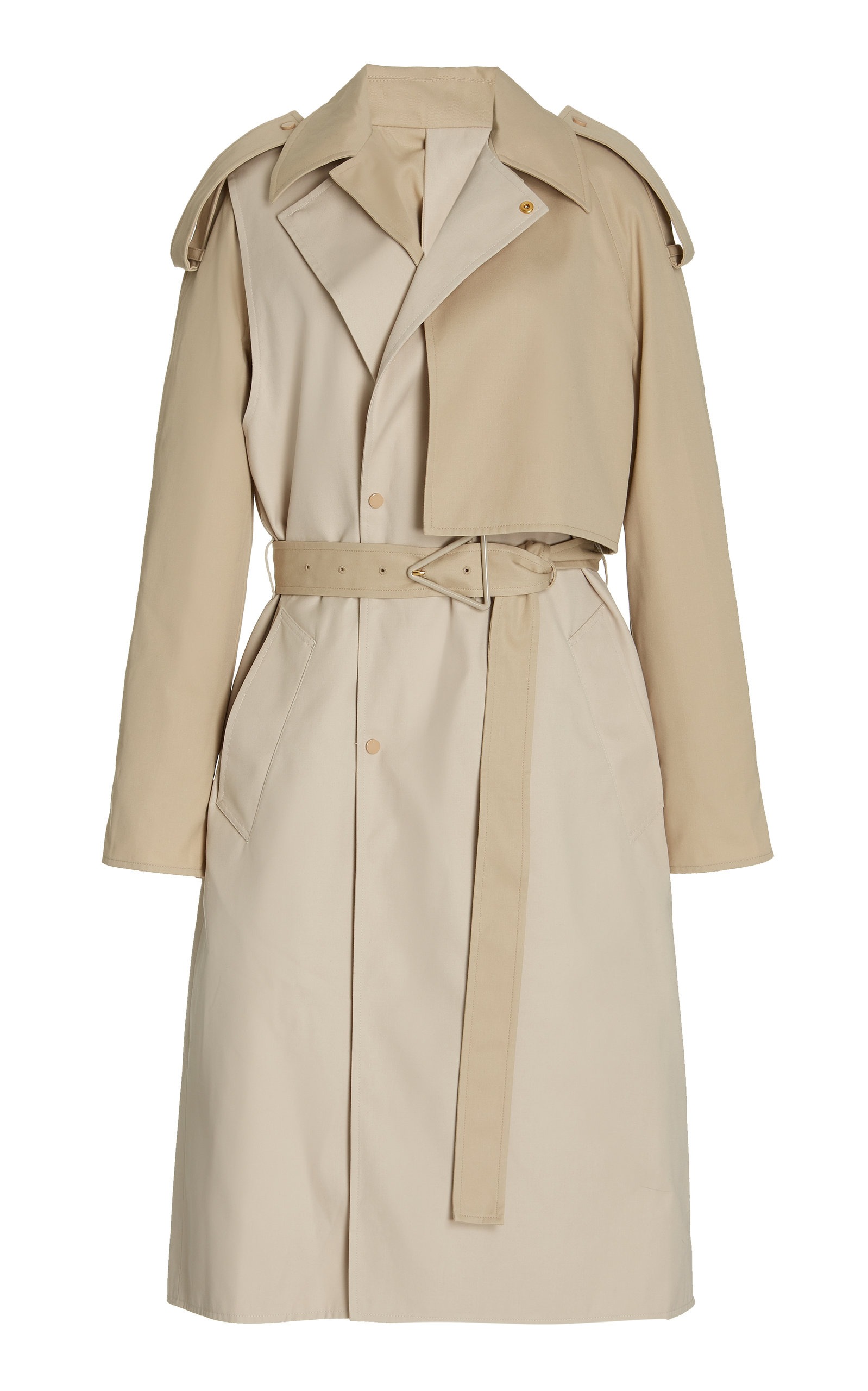 Bottega Veneta, Removable Sleeve Crepe Trench Coat