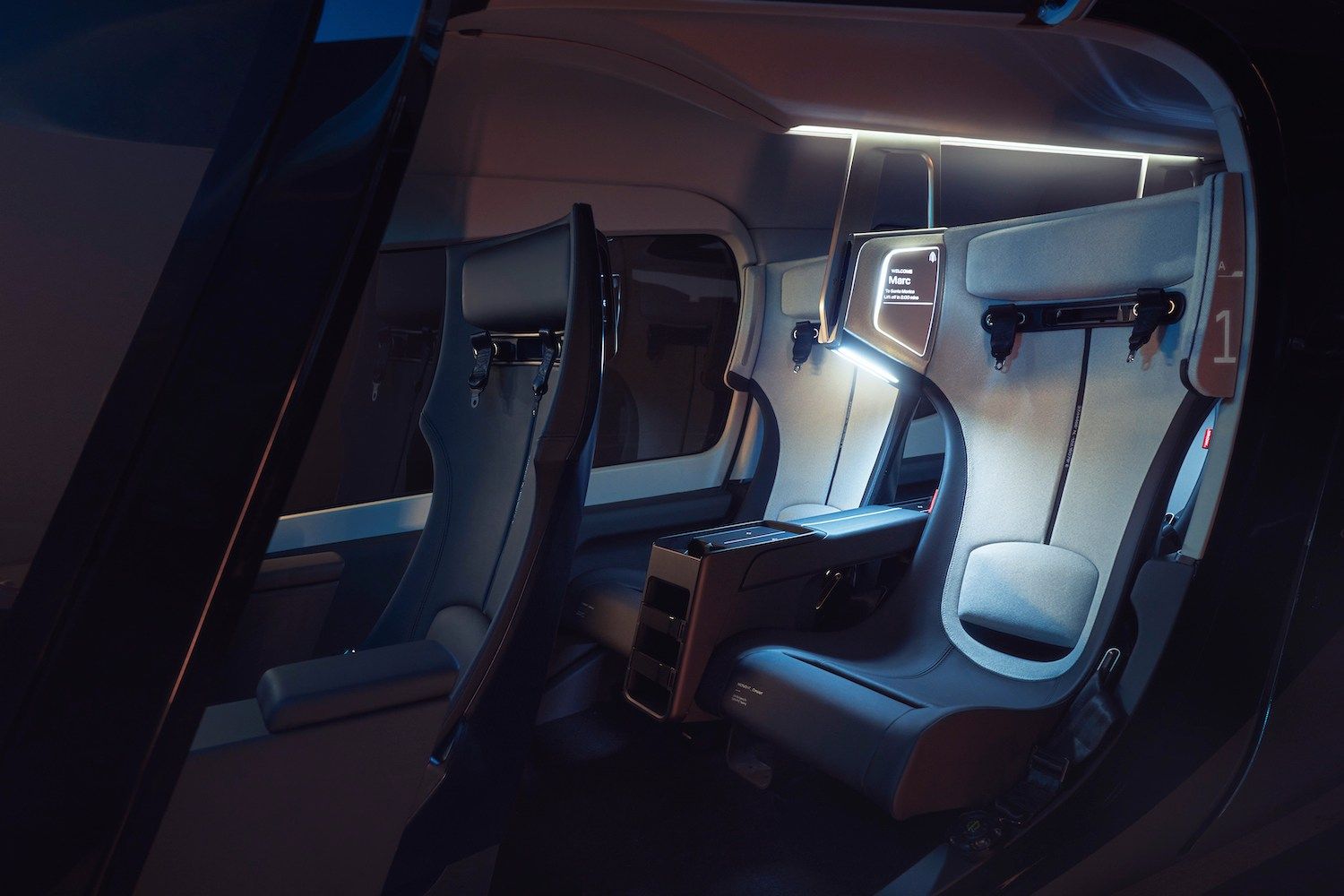 Seating inside Midnight eVTOL aircraft by Archer Aviation