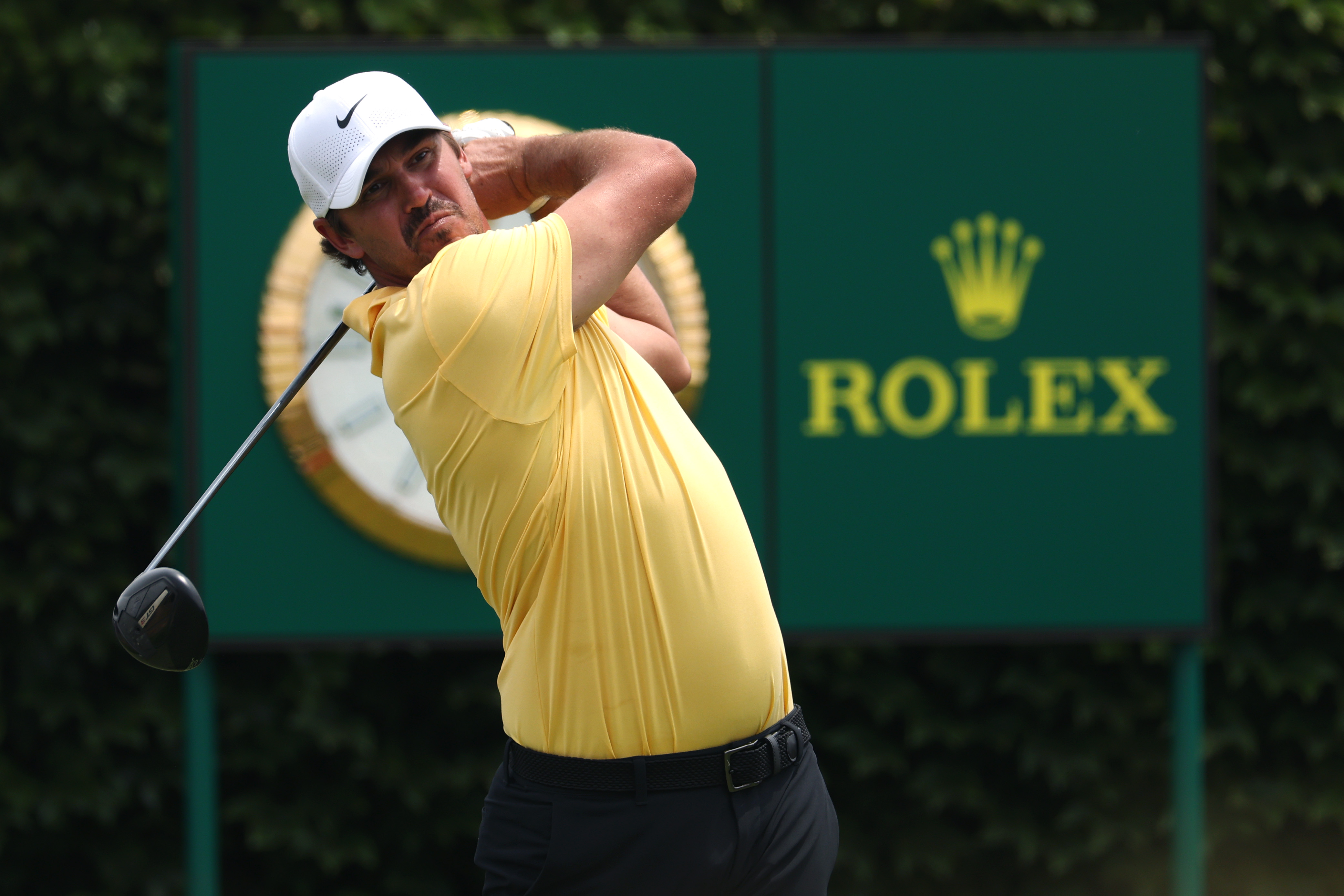 Brooks Koepka hits a driver off the tee