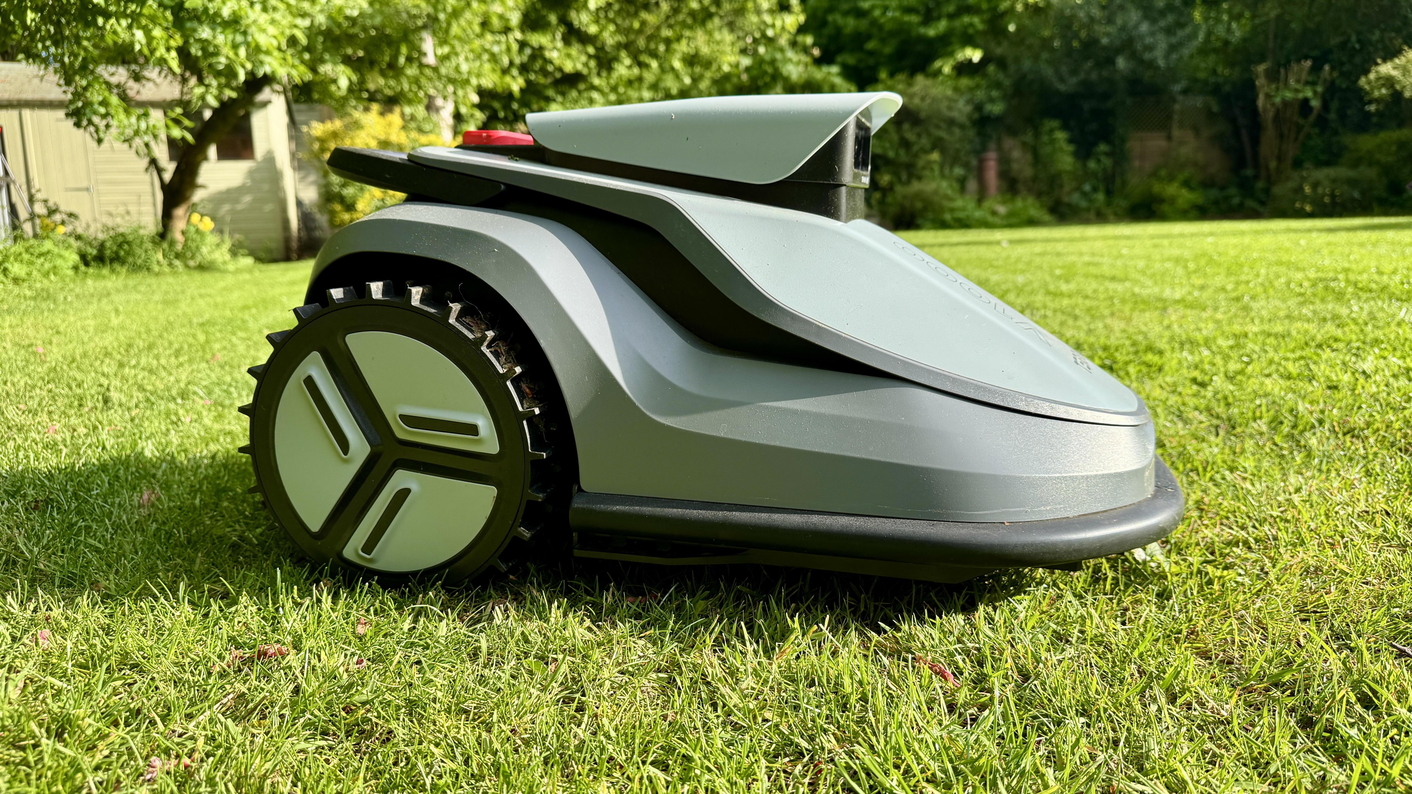 TerraMow V1000 at home on the lawn