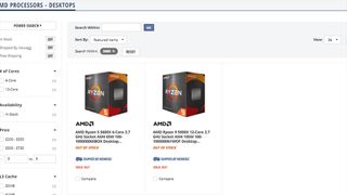 Newegg Ryzen 5000 CPU listed as sold out