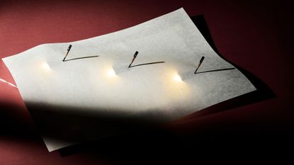 Yoonjeong Lee lighting design made of paper and pencil nails