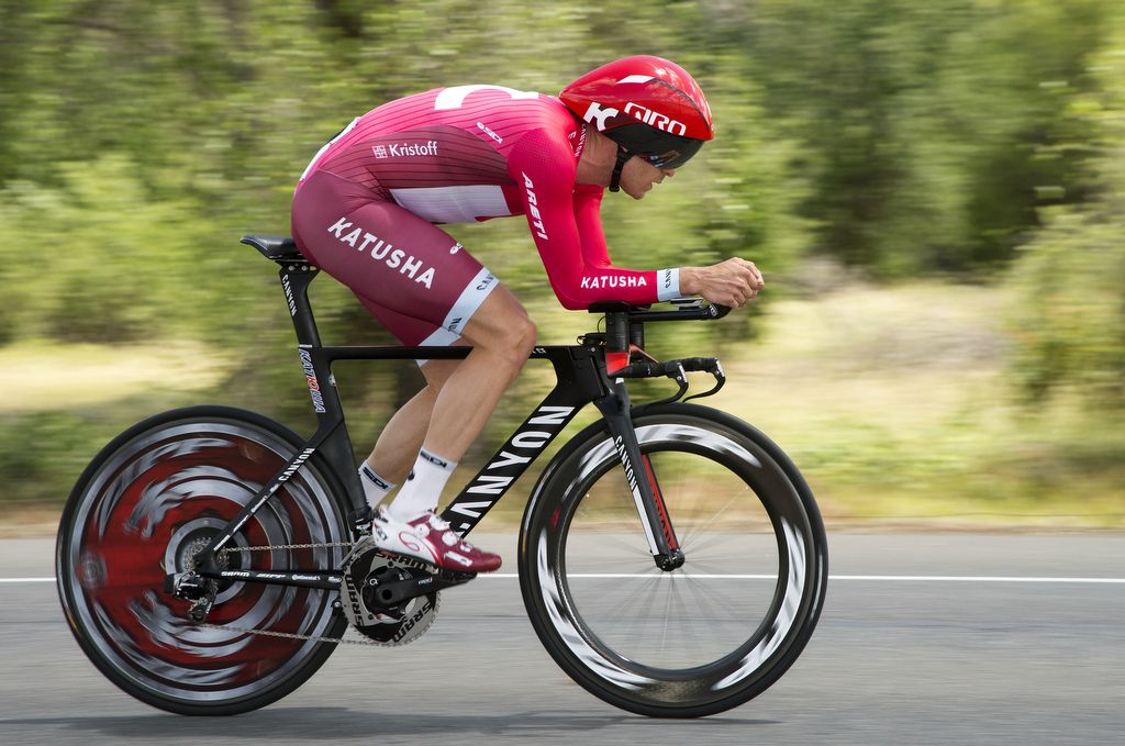 Alexander Kristoff had a custom rear Zipp wheel for the TT
