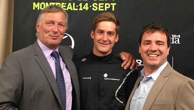 Serge Arsenault (left) with Canadian rider Hugo Houle
