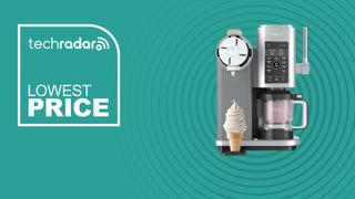 The Ninja Swirl by Creami on a green background with text saying Lowest Price.