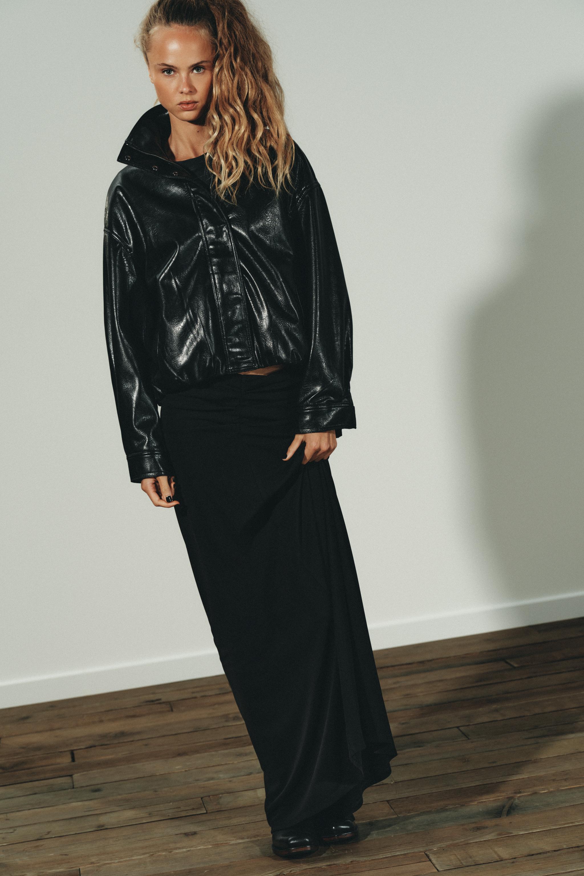 Faux Leather Volume Jacket