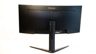 A black Iiyama G-MASTER GCB3480WQSU-B1 Red Eagle curved monitor on a white background