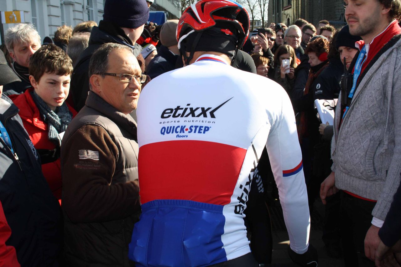 Zdenek Stybar (Etixx-QuickStep) makes his way towards the start of Omloop Het Nieuwsblad.