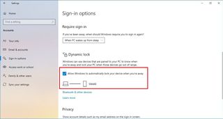 Dynamic Lock option on Windows 10
