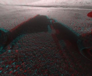 Curiosity 3-D Front View of Mars
