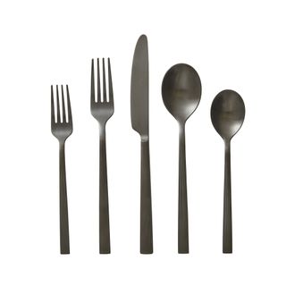 Better Homes & Gardens River 20-Piece Black Stainless Steel Flatware Set 