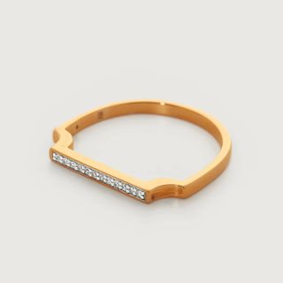 Gold Vermeil Signature Thin Diamond Ring - Diamond