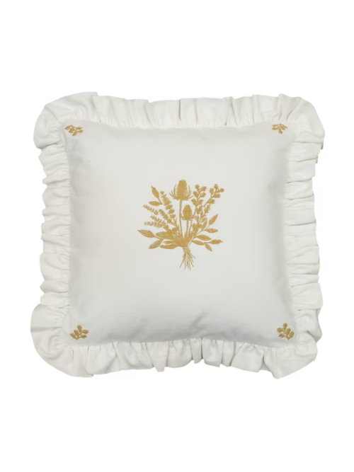 White Denim Square Pillow