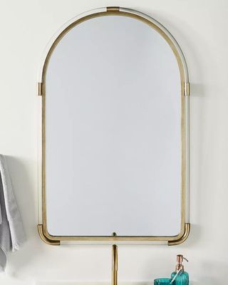 Joan Lucite and Brass Arched Mirror from Anthropologie