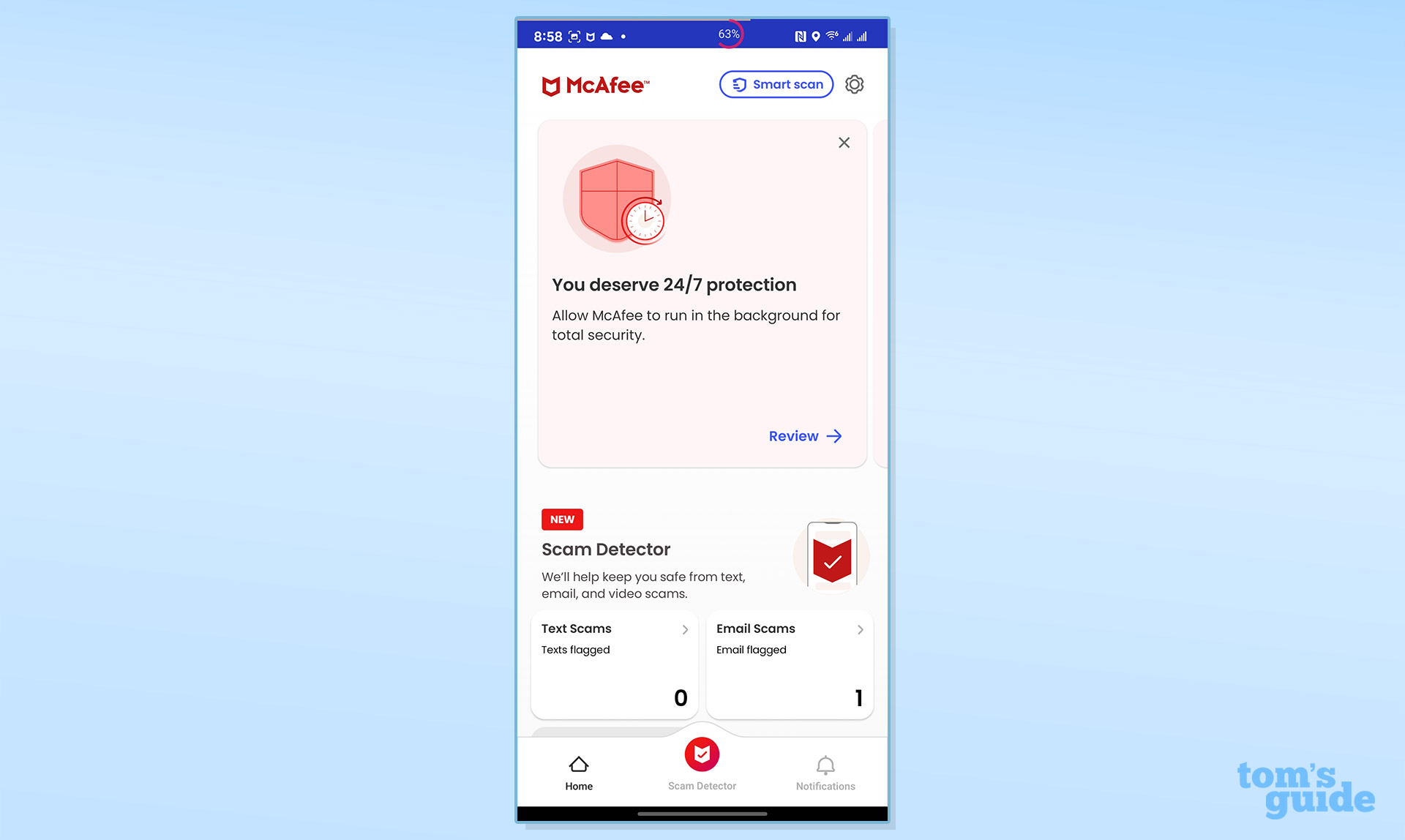 Screenshot of the McAfee+ Ultimate app
