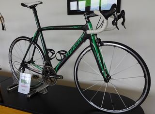 Green painted bike for Alesandro Petacchi's 2010 green jersey win