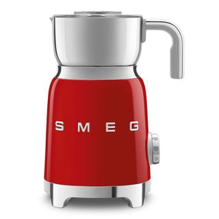 smeg milk frother in red