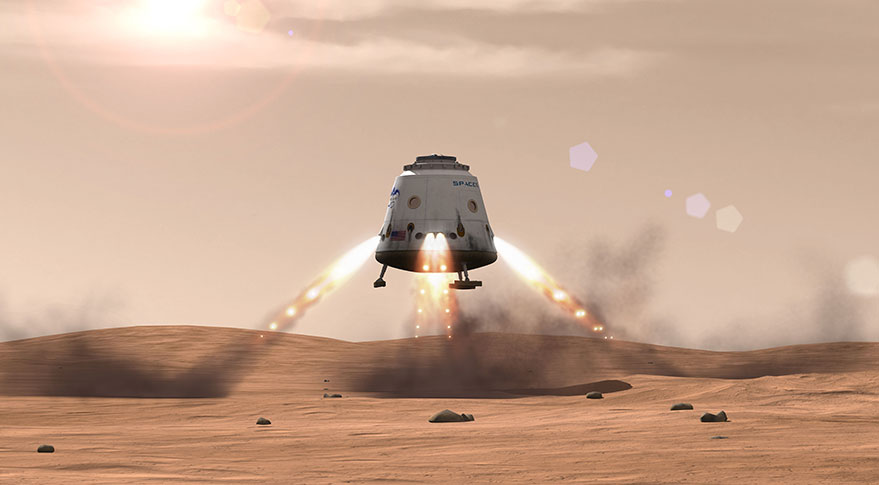 SpaceX&#039;s Dragon on Mars art