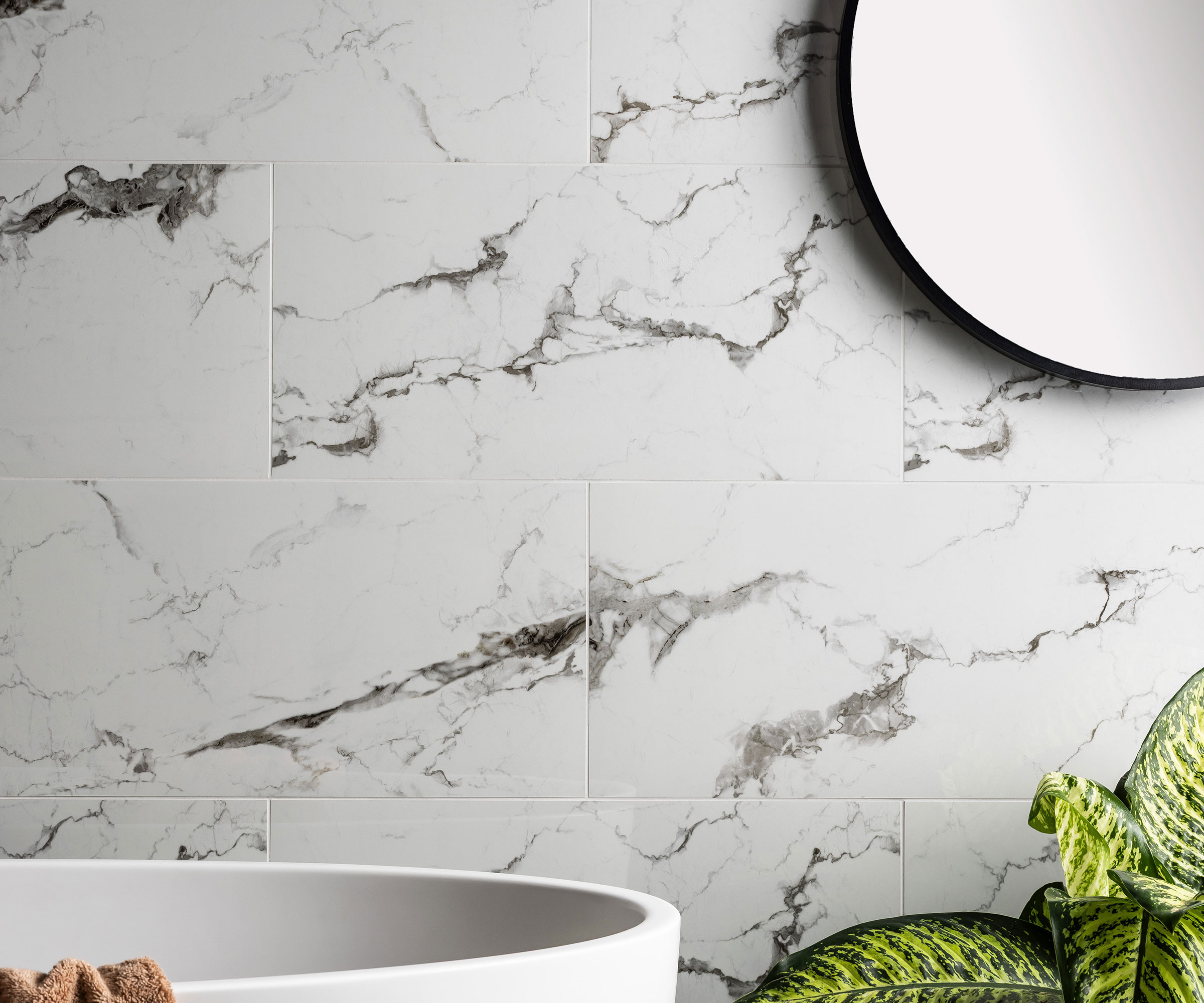 Panda marble effect bathroom wall tiles