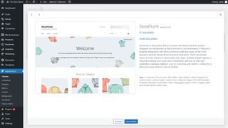 WooCommerce's Storefront theme option page within the WordPress interface
