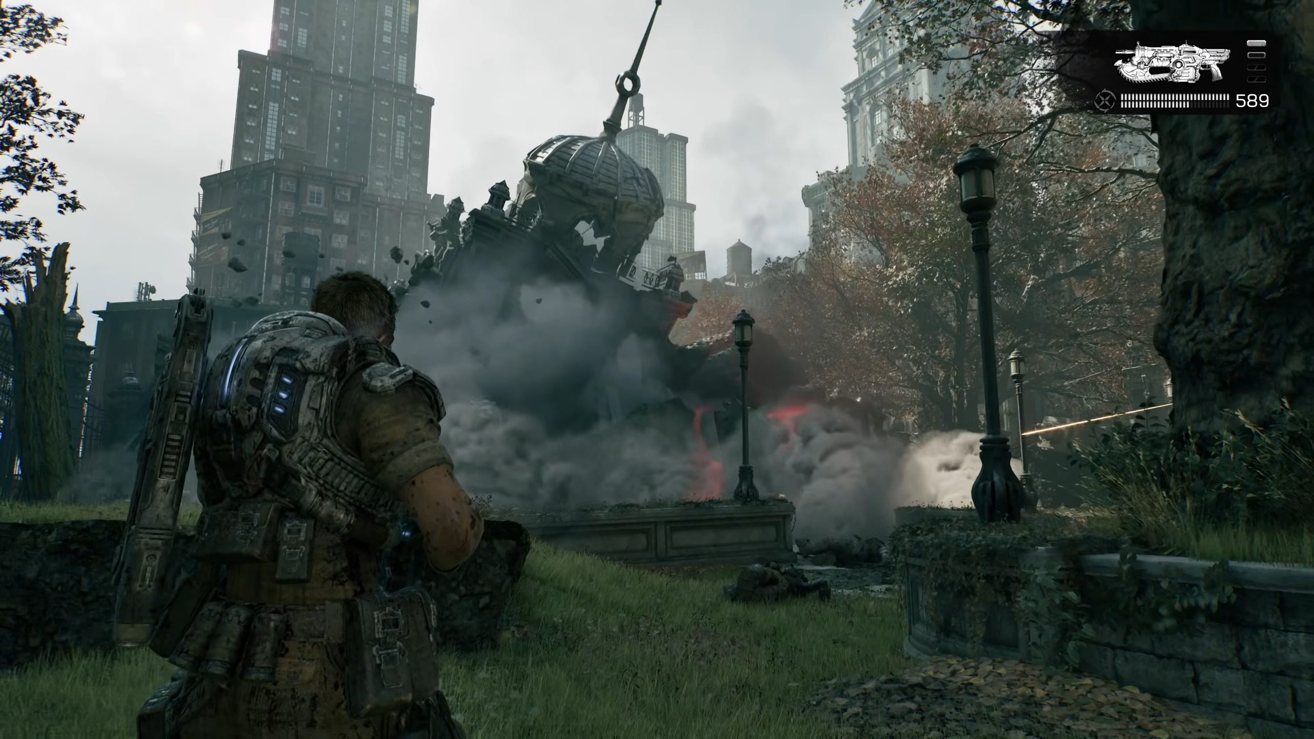 Gears of War: E-Day screenshot of the new destruction system.