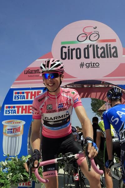 All smiles for new Giro leader Ramunas Navardauskas (Garmin-Barracuda).