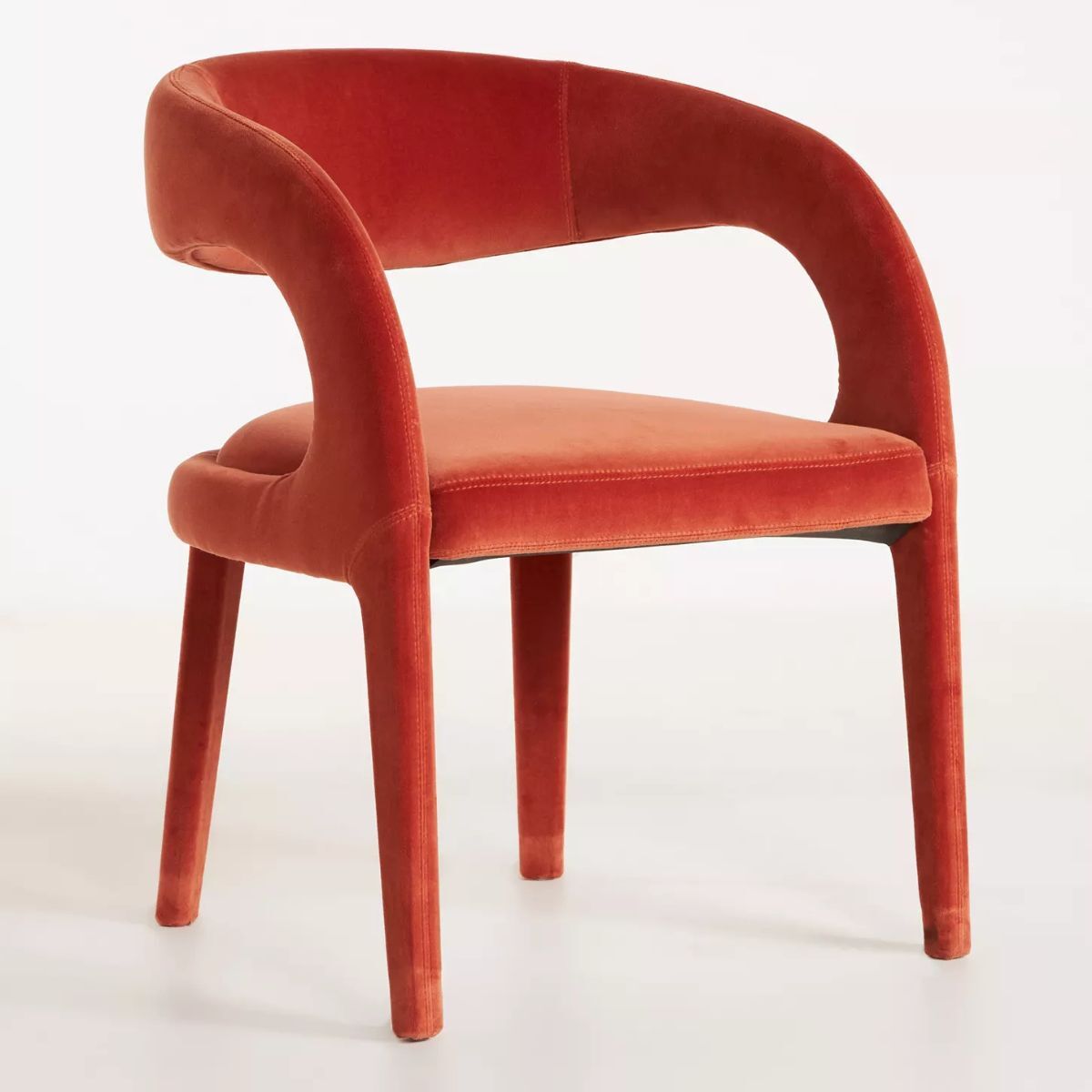 Orange velvet chair