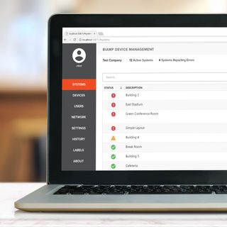 SageVue, Biamp's browser-based monitoring and management platform.