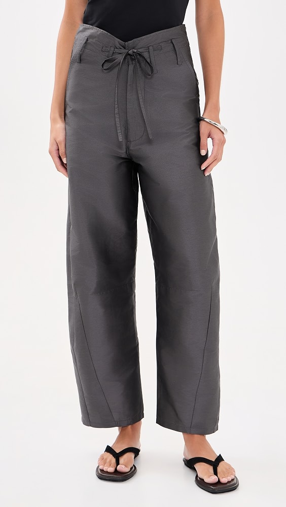 Techno Taffeta Barrel Pants - Charcoal