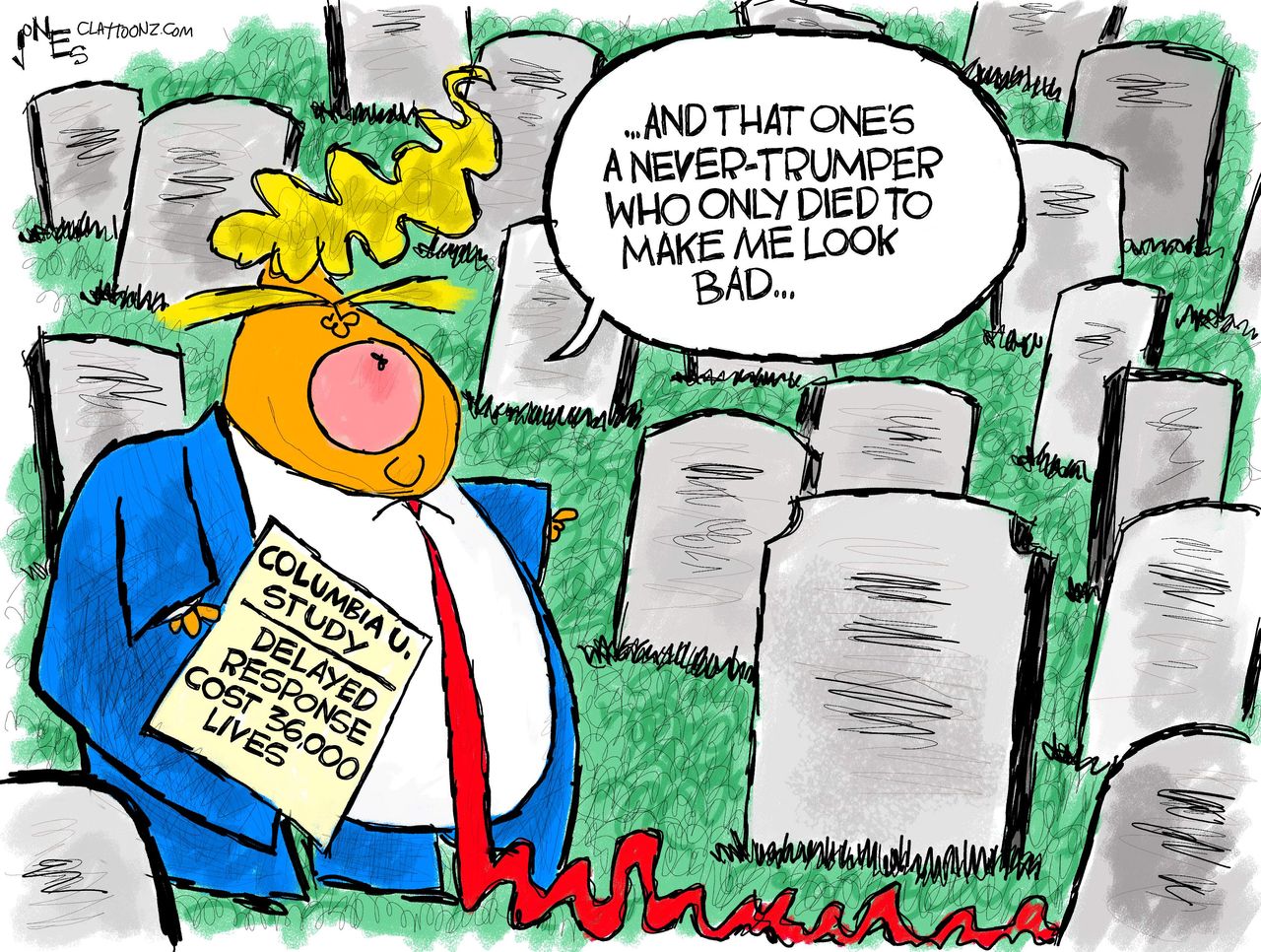 Political Cartoon U.S. Trump coronavirus deaths&amp;amp;nbsp;