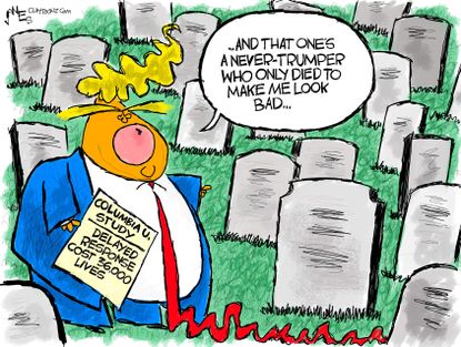 Political Cartoon U.S. Trump coronavirus deaths&nbsp;