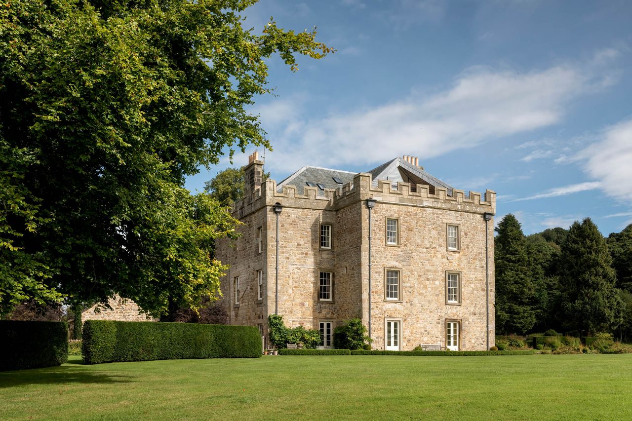 Fig 1: Hellifield Peel Tower, once a forlorn, roofless shell, has been revived as a comfortable country house by Francis Shaw. The exterior of Hellifield Peel Castle, Skipton, Yorkshire. ©Christopher John for Country Life