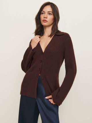 Shea Cashmere Collared Cardigan