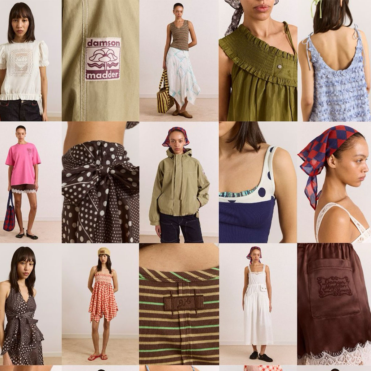 Models wearing Damson Madder's latest collection