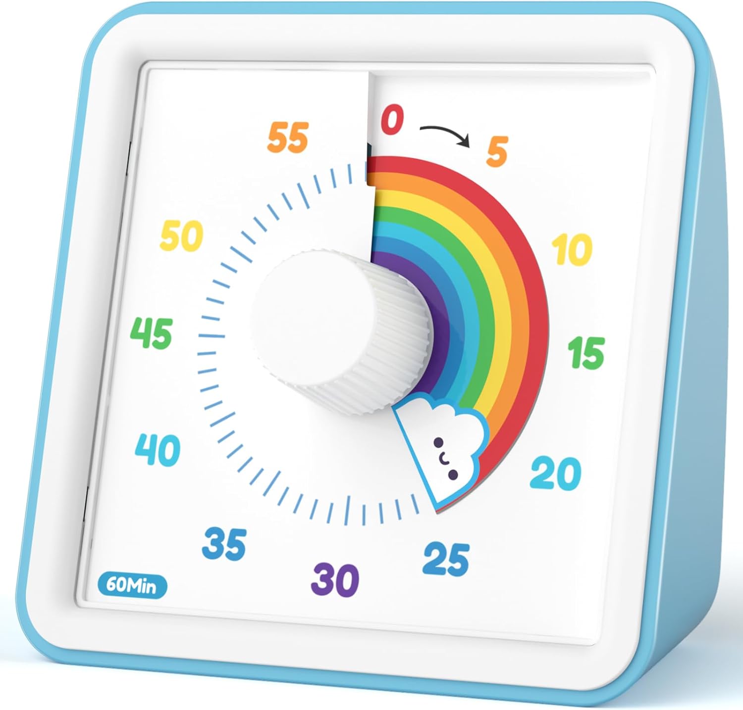 Liorque Visual Timer for Kids, 60 Minute Visual Countdown Timer for Classroom Teaching Cooking, Kids Time Management Tools With Silent Operation &amp;amp; Rainbow Pattern Design