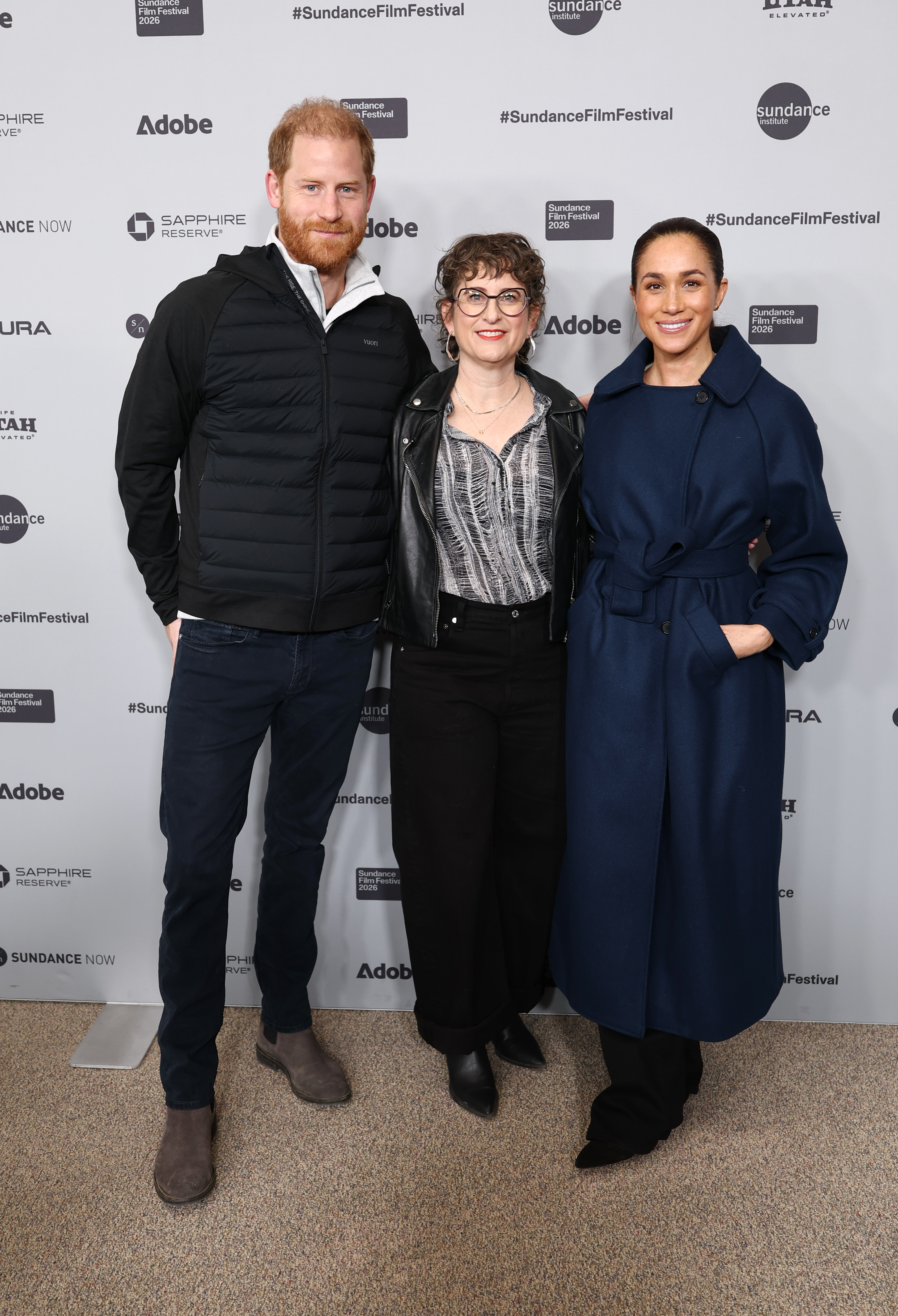 Prince Harry, Duke of Sussex, Alysa Nahmias and Meghan, Duchess of Sussex attend the "Cookie Queens" Premiere at Sundance