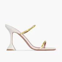 Amina Muaddi X Browns 50 Grey Gilda 95 Crystal Leather Sandals, £685 at Browns