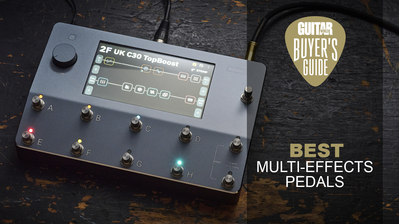 A Neural DSP Quad Cortex multi-effects pedal on a worn, wooden floor