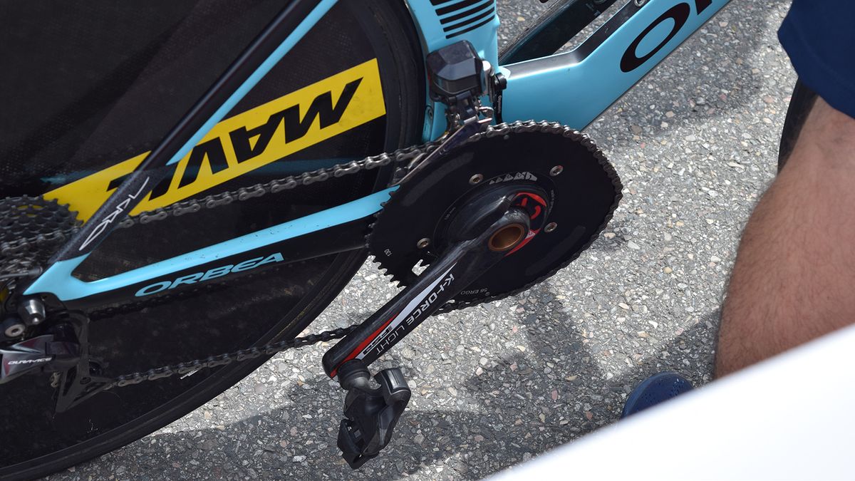Several riders for Vital Concept opted for elliptical chainrings, with the brandine blacked out